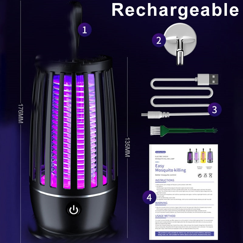 LAMPARA PARA MATAR MOSQUITOS, REPELENTE DE INSECTOS SILENCIOSO, TRAMPA ELECTRICA PÁRA INSECTOS SIN RADIACION, CARGA USB, MATAMOSQUITOS, TRAMPA PARA MOSCAS AL AIRE LIBRE