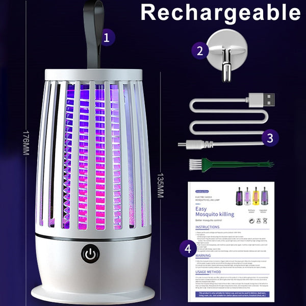 LAMPARA PARA MATAR MOSQUITOS, REPELENTE DE INSECTOS SILENCIOSO, TRAMPA ELECTRICA PÁRA INSECTOS SIN RADIACION, CARGA USB, MATAMOSQUITOS, TRAMPA PARA MOSCAS AL AIRE LIBRE