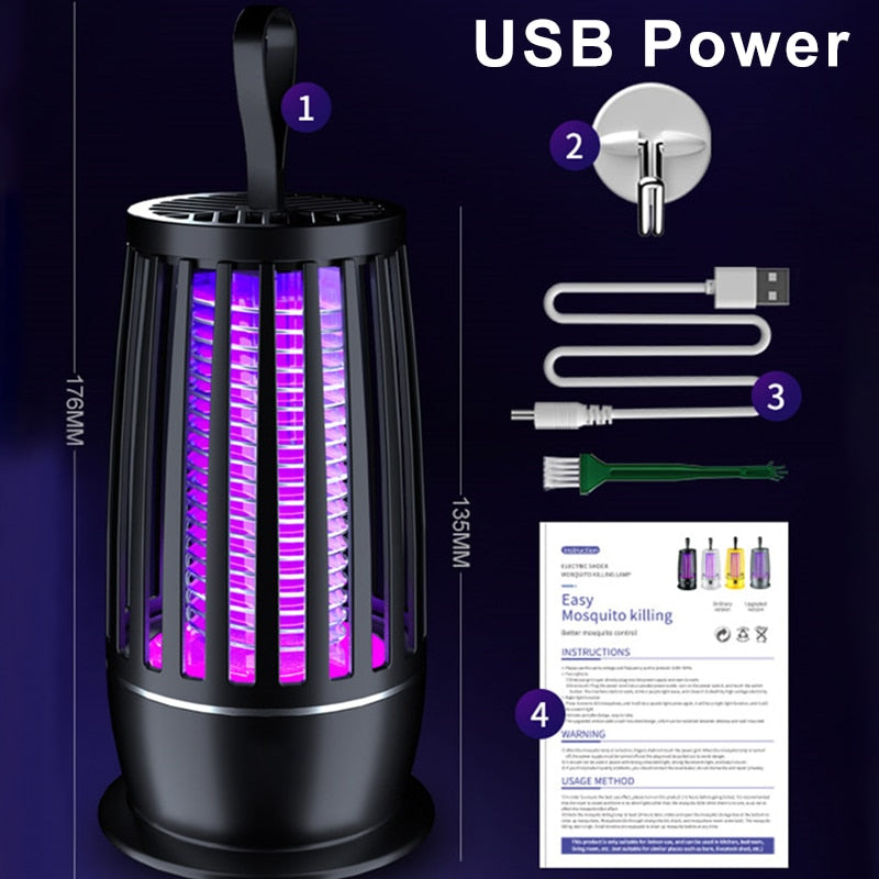 LAMPARA PARA MATAR MOSQUITOS, REPELENTE DE INSECTOS SILENCIOSO, TRAMPA ELECTRICA PÁRA INSECTOS SIN RADIACION, CARGA USB, MATAMOSQUITOS, TRAMPA PARA MOSCAS AL AIRE LIBRE