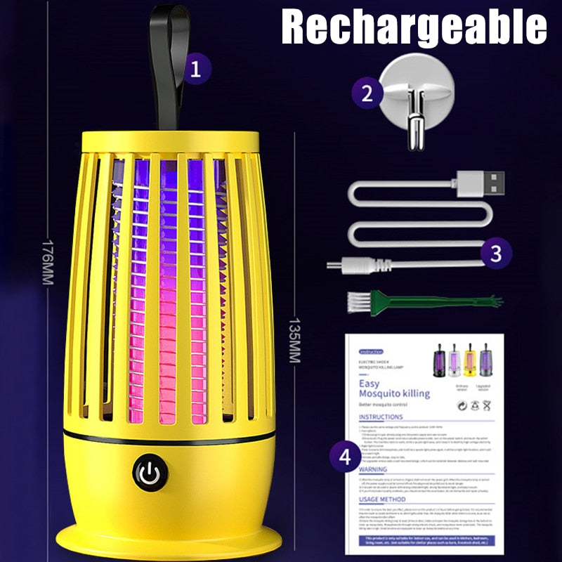 LAMPARA PARA MATAR MOSQUITOS, REPELENTE DE INSECTOS SILENCIOSO, TRAMPA ELECTRICA PÁRA INSECTOS SIN RADIACION, CARGA USB, MATAMOSQUITOS, TRAMPA PARA MOSCAS AL AIRE LIBRE