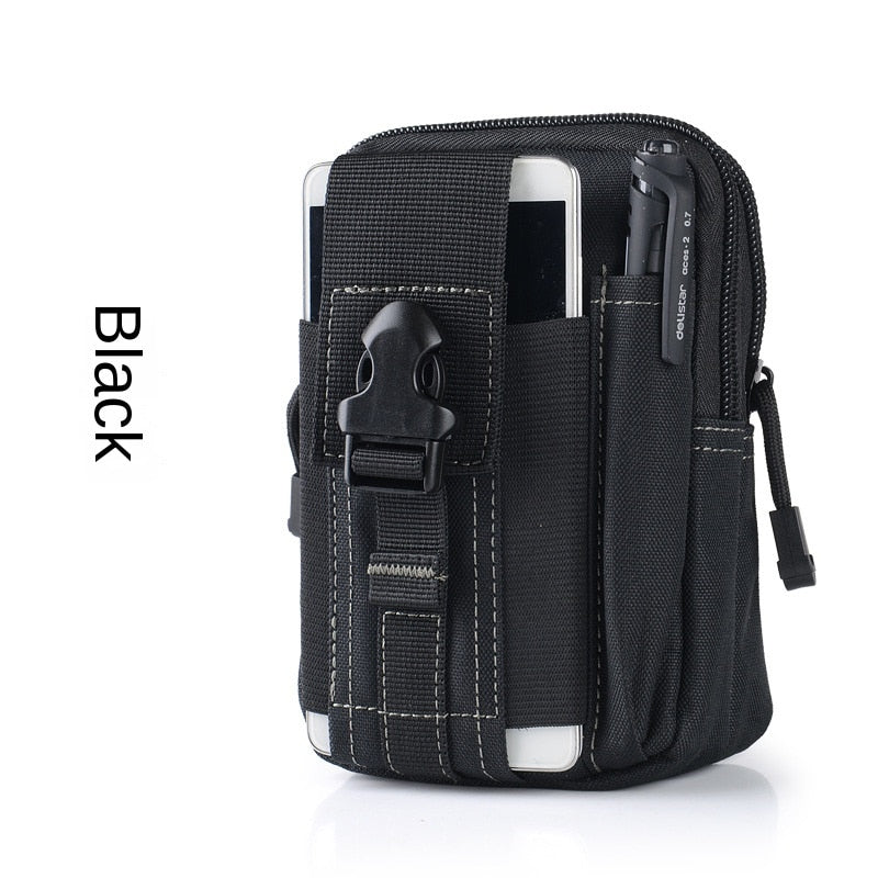 BOLSA TACTICA PARA HOMBRE PARA EXTERIORES - CON CLIP PARA CINTURON DE TELEFONOS - FUNDA DE TRANSPORTE PARA TELEFONO INTELIGENTE